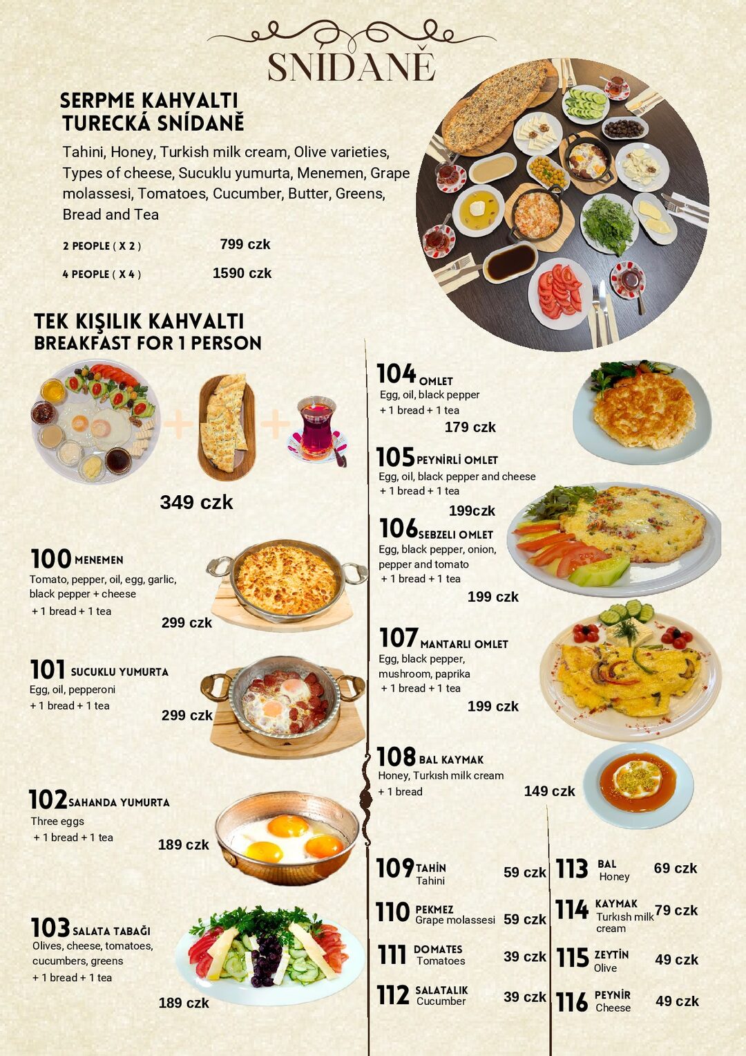 Mehmet Efendi menu — pide and flatbreads